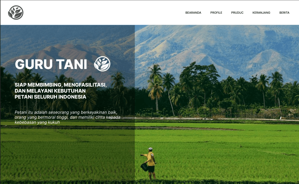 Desain UI/UX Website Pertanian dibuat dengan Figma
